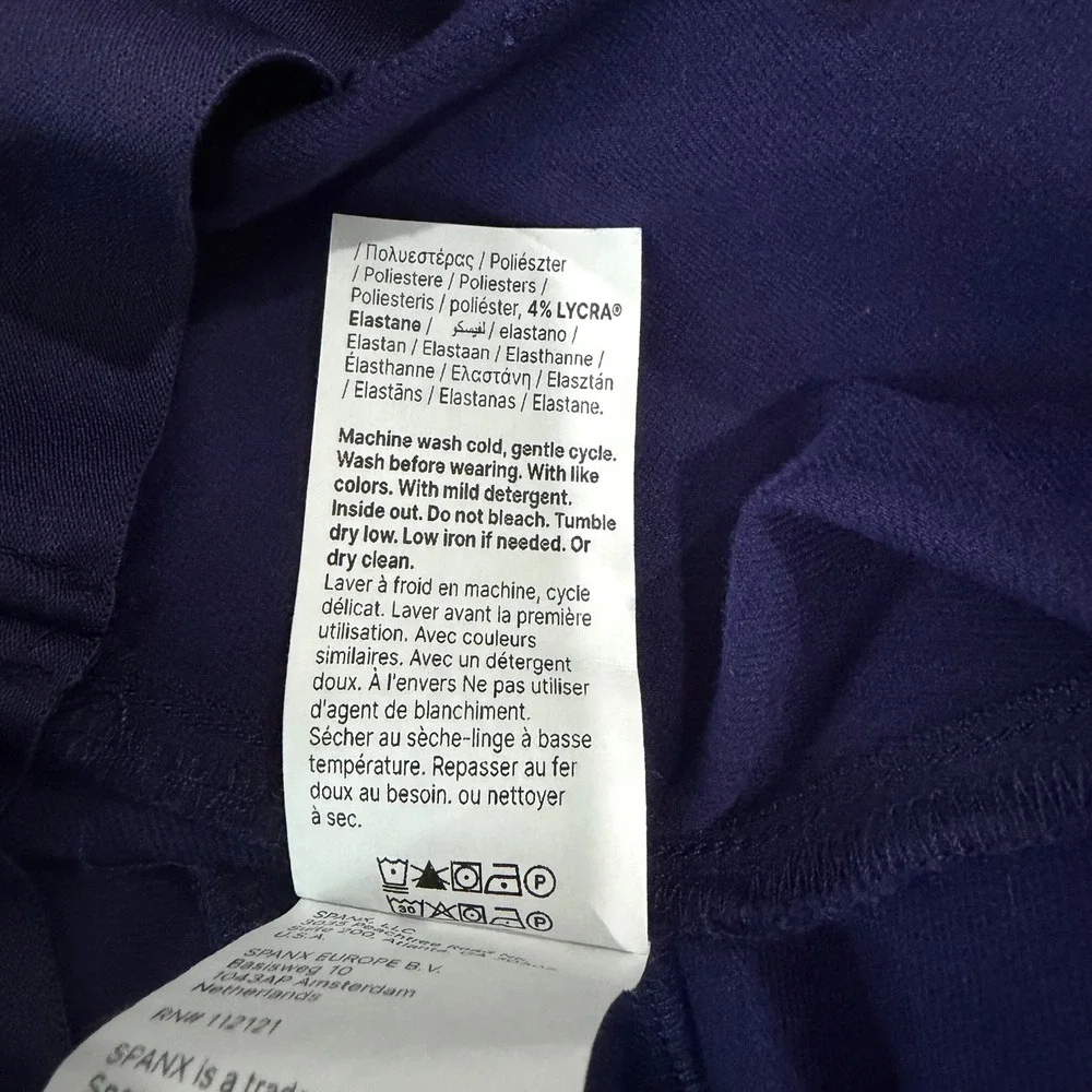 NEW Spanx Stretch Twill Mini Skirt Lapis Blue 21056R Womens Large‎ NWT